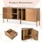 Natural Wood & Mirrored Buffet Cabinet with 2 Drawers, 1 Door, and 4 Open Compartments